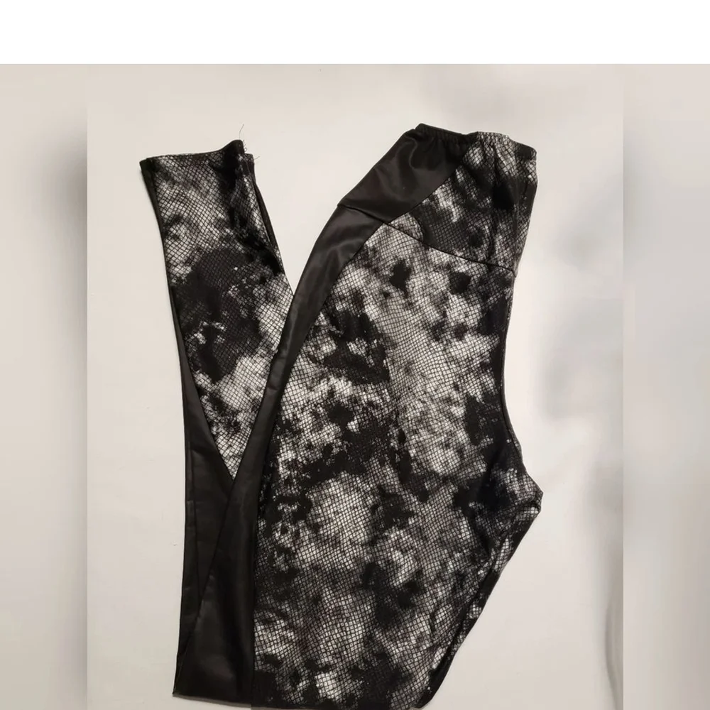 Jazz, Tap, Hip hop costume Leggins, Grey and black, Medium Adult